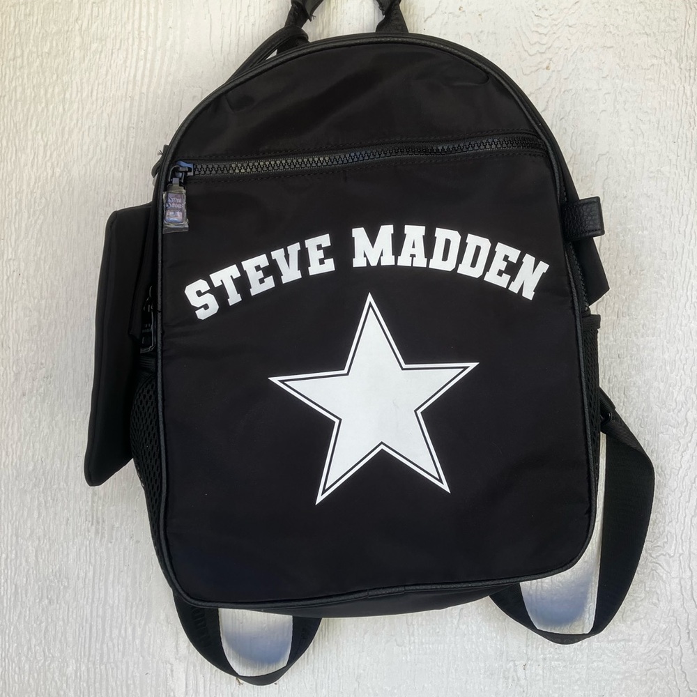 Steve Madden Black and White Star Backpack